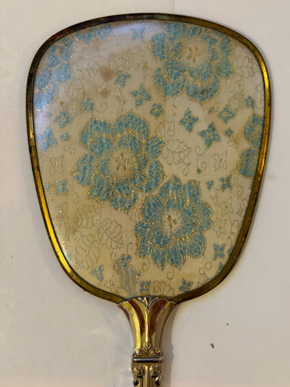Vintage Gold Tone Floral Hand Mirror Vanity Mirror - Picture 5 of 6